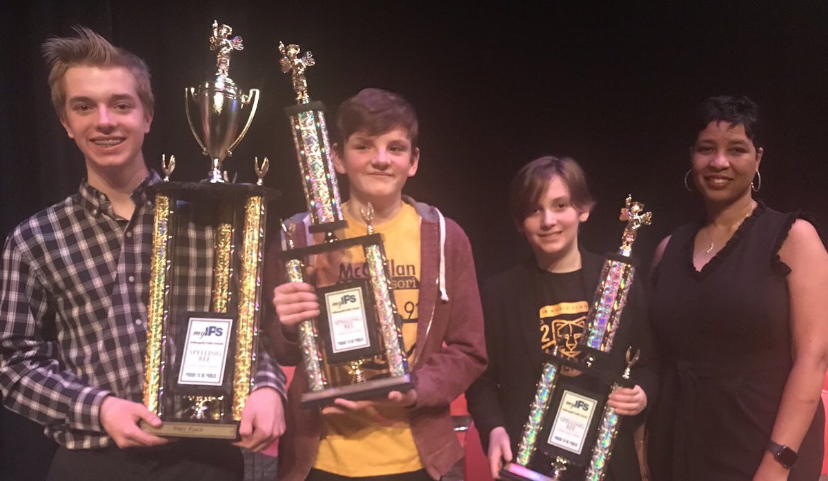IPSSchools's tweet image. Congrats to Owen (1st) Elliot (2nd) Cole (3rd) and all our students who competed in the 2020 Scripps Marion County IPS District Spelling Bee!🐝

“Events like today’s spelling bee highlight the valuable skills our students are honing each and every day at IPS.” 
- @KristianPRGirl