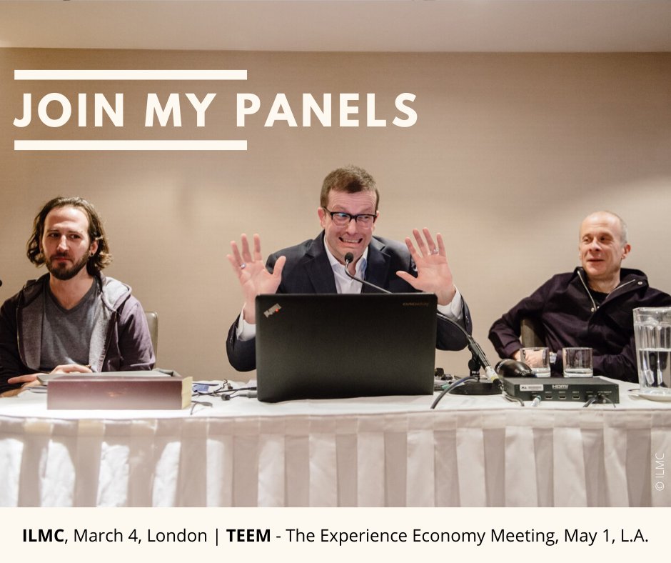 Experience and entertainment professionals: Join my panel @ILMC on March 4 in London and/or at TEEM - The Experience Economy Meeting—on May 1 in LA. Suggest a topic, join my panel, showcase your production. DM me or see sc-exhibitions.com/news. #semmelconcerts #teem2020 #ilmc32