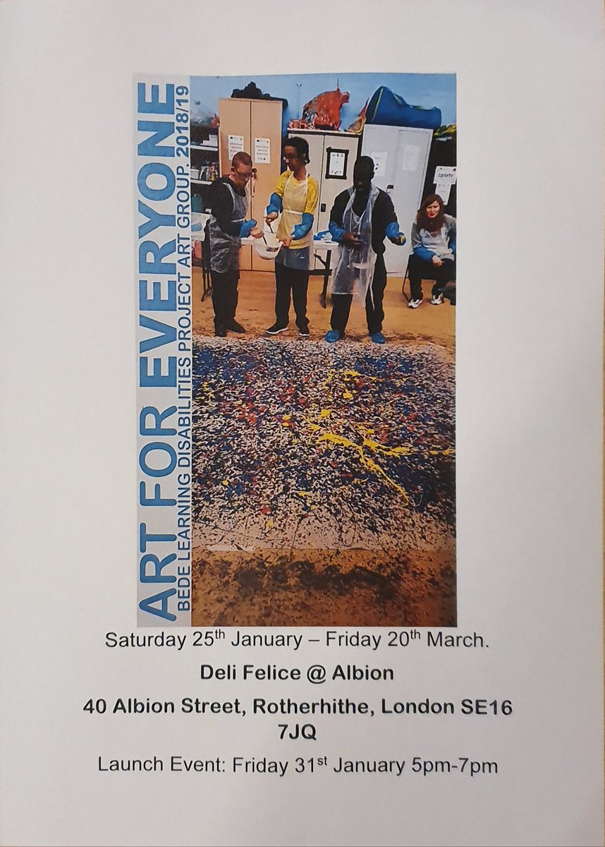 BedeActivities's tweet photo. The @BedeActivities #art #exhibition 'Art For Everyone' is finally up &amp; ready for public viewing from tmrw Sat 25th January until Fri 20th March @CafeDeliFelice Here is a sneak preview, but please come along &amp; support our client's wonderful work. @bedehouse #learningdisabilities https://t.co/qPp9HFoH9H
