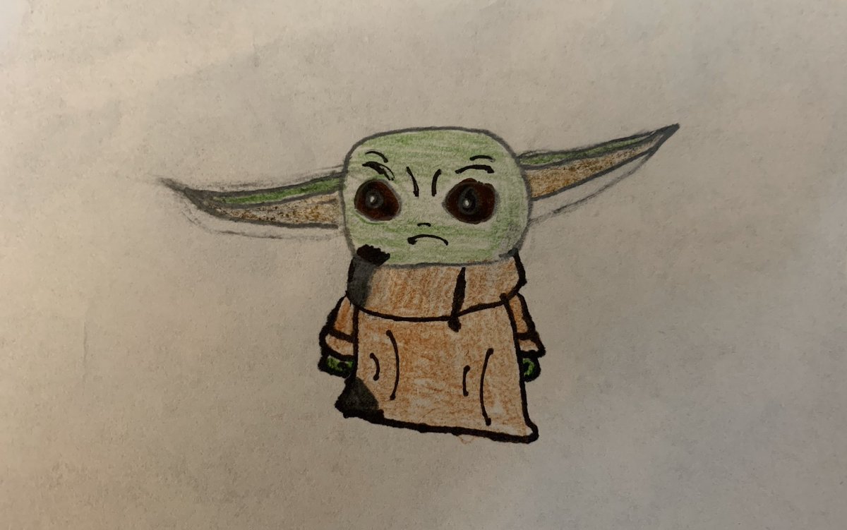 SpinyNorman's tweet photo. Student art given to me today. My students get me. #BabyYoda #StudentArt #teaching #teacherlife https://t.co/a0uekJbwMo