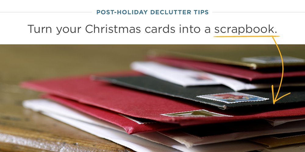 Shea_Homes's tweet photo. Looking to save your holiday cards, while saving space on your fridge? 
Turn them into a keepsake scrapbook! 
#organizationaltips #scrapbooking #stayorganized https://t.co/2heZwrv1SP