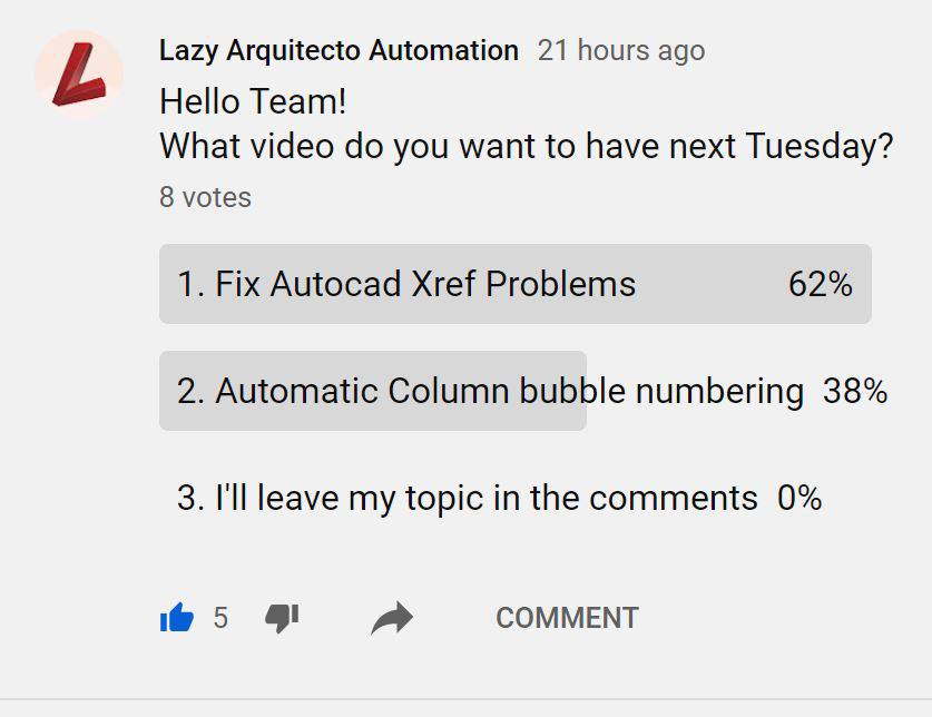 LazyArquitecto's tweet image. 🏠Architect, did you know..

..that now you can pick the topic for our next AutoCAD video on YT?

Decide here youtube.com/c/lazyarquitec…

#autocadforarchitects #autocadtutorials #autocadtipsandtricks #architecture