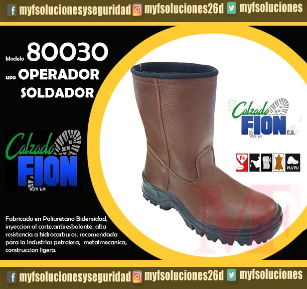 تويتر \ MYF Soluciones-Safety على تويتر: "#myfsoluciones26d El #Calzadofion de la seria #Goliath #Modelo80030 #Soldador Es una #Bota de seguridad fabricado en poliuretano directa al corte, Antiresbalante, alta resistencia a #