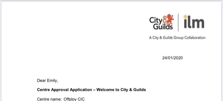 Jacob Hill (@jacobrohill) on Twitter photo Amazing news! <a href="/offploy/">Offploy CIC</a> is now registered as an approved centre for <a href="/cityandguilds/">City & Guilds</a> to deliver courses in the likes of <a href="/HMPrisonLincoln/">HMP LINCOLN</a>. A big well done to <a href="/OffployEmily/">Emily McCormick</a> for all your hard work in the application. We are honoured to deliver under such a quality standard. Amazing news! <a href="/offploy/">Offploy CIC</a> is now registered as an approved centre for <a href="/cityandguilds/">City & Guilds</a> to deliver courses in the likes of <a href="/HMPrisonLincoln/">HMP LINCOLN</a>. A big well done to <a href="/OffployEmily/">Emily McCormick</a> for all your hard work in the application. We are honoured to deliver under such a quality standard.