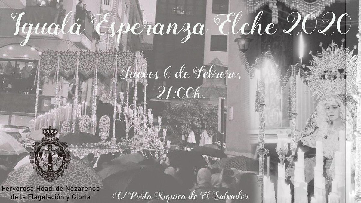 ¡Igualá María Stma. de la Esperanza!

El día 6 de febrero, a las 21h en la Casa de Hermandad se llevará a cabo la igualá para formar parte de la plantilla de costaleros de María Stma. de la Esperanza.

¡Te esperamos!