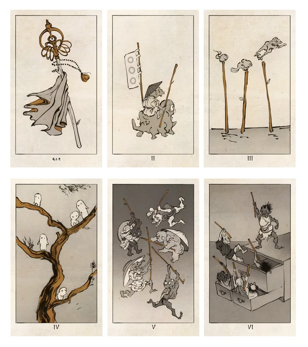 suit of staves 1-6 