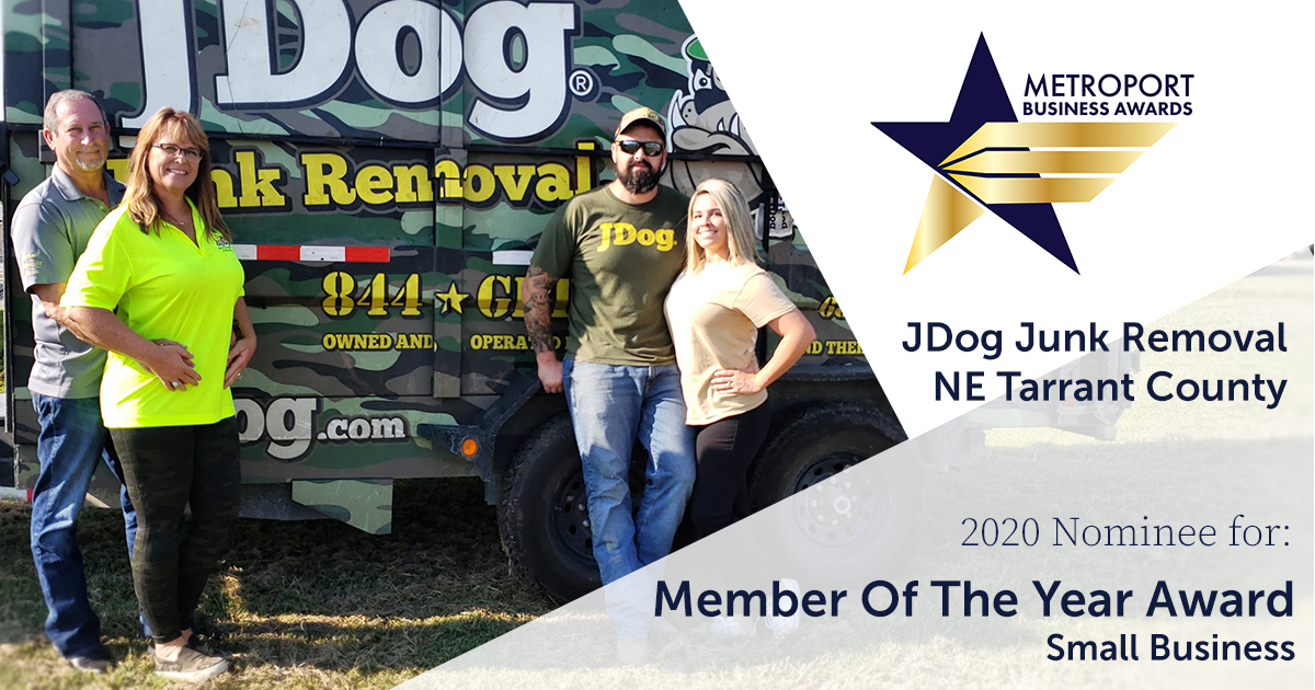 Metroport Chamber of Commerce has officially nominated us for Member Of The Year 2020 - Small Business! #Jdogjunkremoval #Veteranowned #Jdogtexas #junkremoval