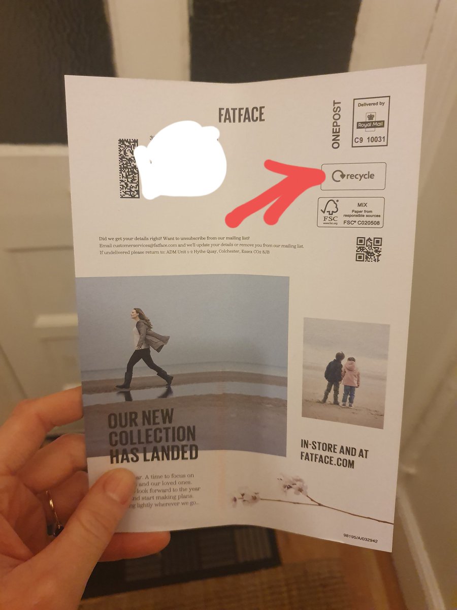 kindof_Iraqi's tweet photo. @FatFace please don't send me unnecessary junk mail and then ask me to recycle it. We should reducing waste. This is what email is for. Very disappointed #ClimateChange #reduce #reuse #Recycle #ClimateEmergency #unnecessary https://t.co/9q6IbJL8Uo