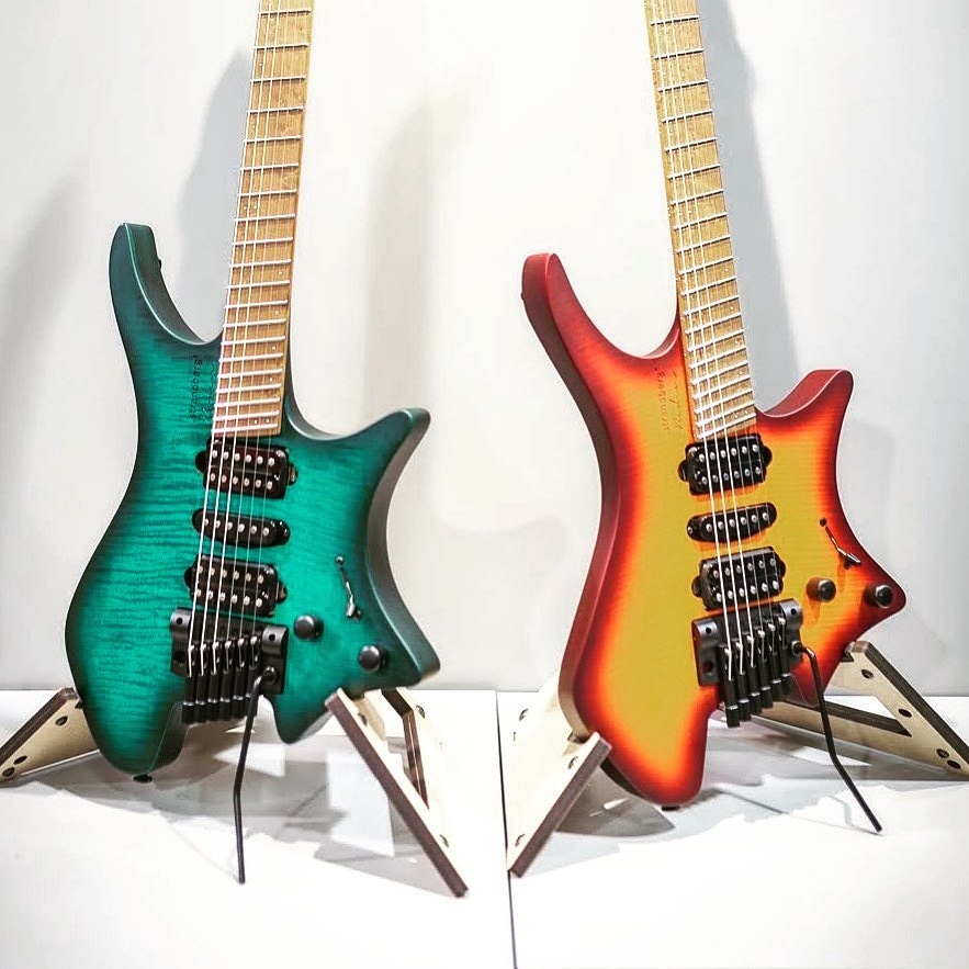 strandbergGuit's tweet photo. Two of the stars at the #namm2020 show! Boden Fusion NT photo by @FanaticGuitars.
.
.
#strandbergguitars #headlessguitars #bodenfusion #neckthrough #tremolo #hsh #suhrpickups #transteal #transorange #namm #eyecandy #guitarporn #starsoftheshow #feelbettersoundbetter #goheadless https://t.co/KS5k2lrSHg