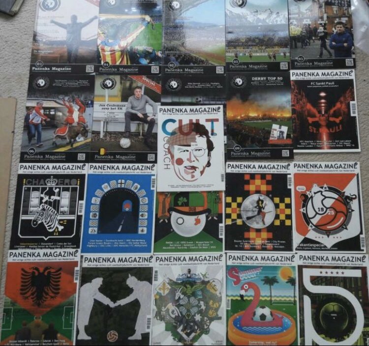 Via <a href="/Marktplaats/">Marktplaats</a> in 1x de complete collectie <a href="/PanenkaNL/">Panenka Magazine NL</a> op de kop getikt! Voetbalromantiek, fancultuur en stadionbeleving. Met recht het enige échte cult-voetbaltijdschrift!