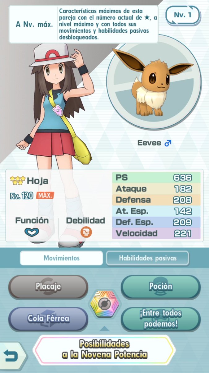 PkmnMasters_ES's tweet photo. Hoja + Eevee (N.° 76)

Función: Apoyo.
Debilidad: Lucha.

Estadísticas más importantes al Nv.120:
-Defensa Física.
-Defensa Especial.
-Bulk. https://t.co/RNpb7dP3vv