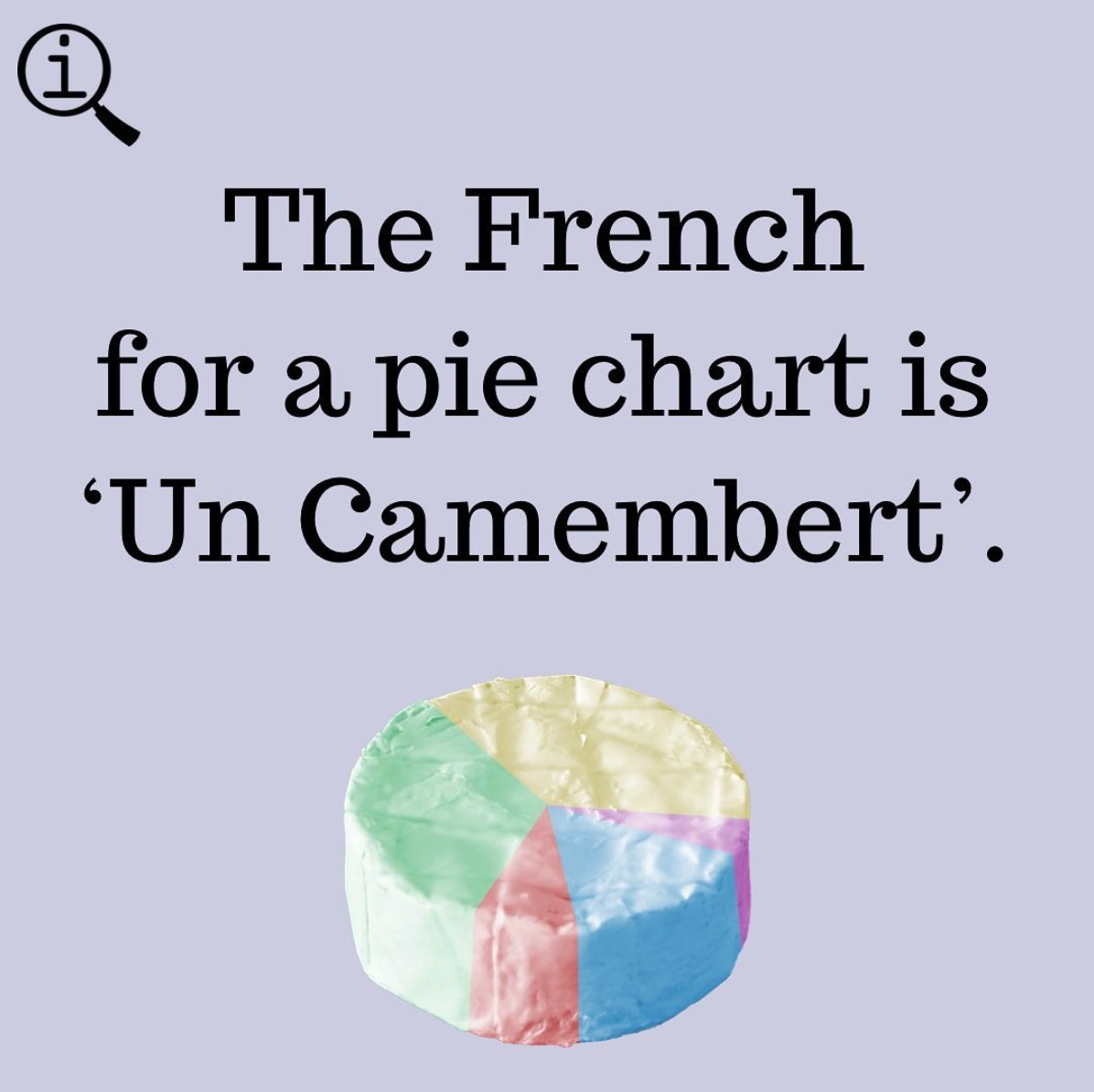 The French for a pie chart is 'Un Camembert'