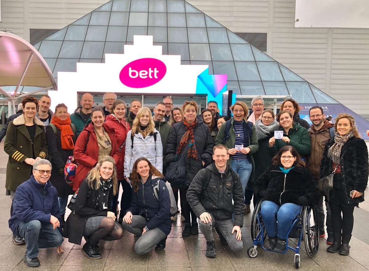 Met een geweldige groep collega’s vanuit het speciaal onderwijs @GSICT @LECSO_NL vandaag naar @Bett_show “Creating a better future by transforming education” #BETT2020 gewoonspeciaalict.nl/2019-2020.html