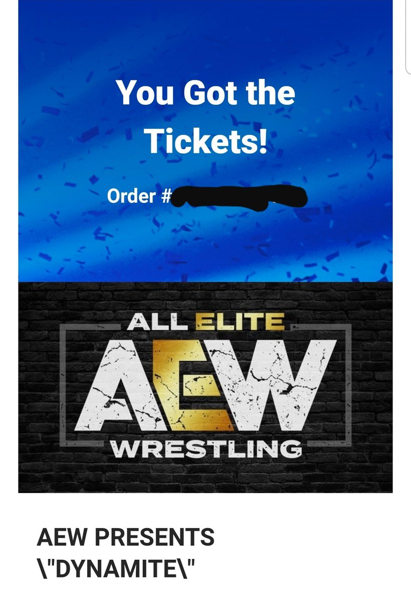 talkingwallpod's tweet photo. Tickets. Purchased. See you there @AEWonTNT @AEWrestling @CodyRhodes @KennyOmegamanX #youngbucks #Dynamite https://t.co/n2rFXBcyPo