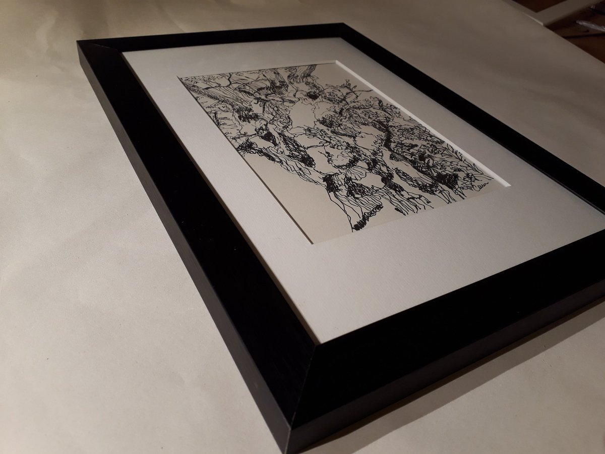 CorrinTulk's tweet photo. #Kingoak #penandink framed ready for solo @fairhavengarden 25 Feb -1 March #woods @thenfkbroads @MuseumBroads @atnorfolk https://t.co/bZwHv1uXnm