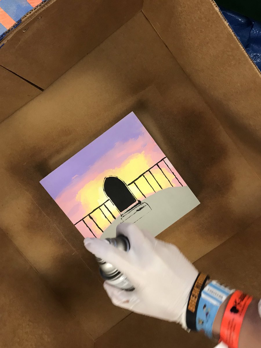 YMS_Art's tweet photo. My rockstars in 4th period art showcased our #OneYMS cornerstone of #responsibility and got to create a stencil and spray paint!! We used a song as our inspiration and painted with acrylic on wooden canvases. We had so much fun today! #middleschoolart #arteducation #arted https://t.co/3Moumm9AN3