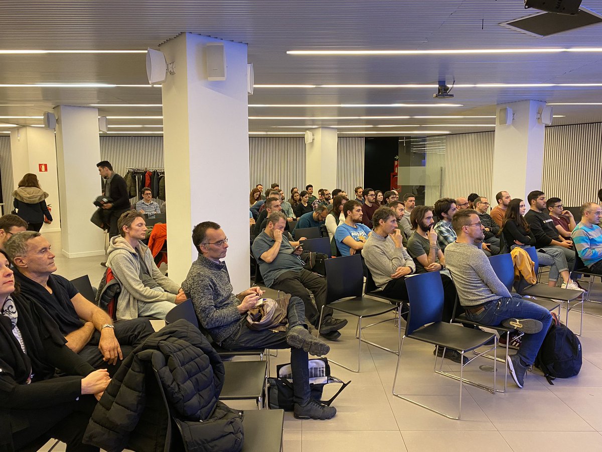 Today’s audience at <a href="/BCN_ai/">BCN.ai</a> <a href="/MovistarCentre/">Movistar Centre</a> to hear the presentations from <a href="/AlbertPumarola/">Albert Pumarola</a> from <a href="/IRI_robotics/">IRI-Institut de Robòtica i Informàtica Industrial</a>, Lluis Gomez from <a href="/CVC_UAB/">CVC_UAB</a> and <a href="/iestella/">Iñaki Estella</a> from <a href="/TeamAtAlpha/">Alpha</a>