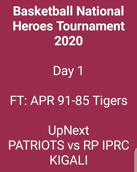 ferwabaRW's tweet photo. #ubutwari2020
FT- @apr_basketball_club 91-85 @tigersbbc
#Nextly @patriotsbbc_official_rw
@iprckigali_bbc https://t.co/Smxx1B49hE