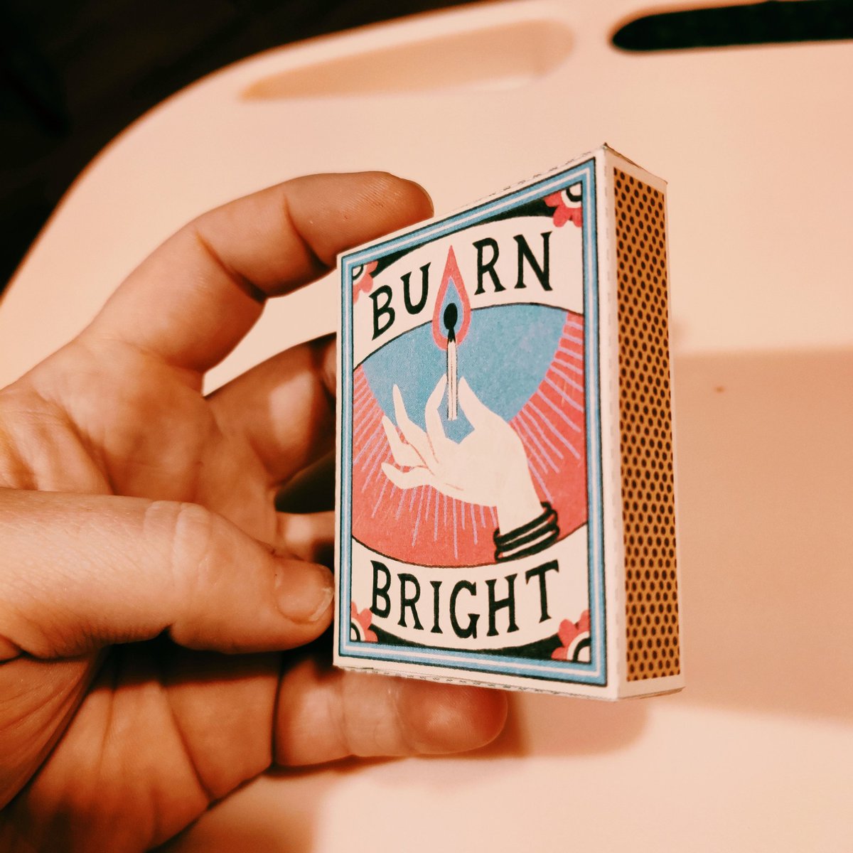 InnateOptimist's tweet image. Assembled three of these sweet matchbox shrines last night. They are cutouts from my @ProjectCalmMag that were kinda sorta magically on the nose for each recipient.

I kept this one for myself. 🔥💖
