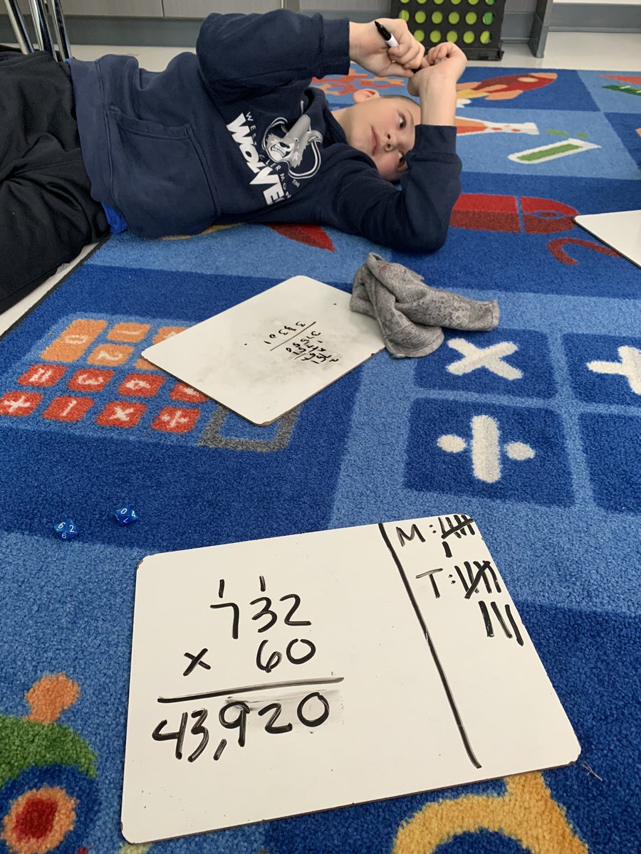 MsTabar_4th's tweet photo. After taking a unit assessment all week, we had โMath Game Fridayโ โ This kiddo always wants to play me in product war on these days, just so he can rub it in my face that he beat me ๐ Check the score & his face ๐ #WeLoveMathGames #WCConnects @SummersideElem @WestCler https://t.co/6RWuPcIZiF