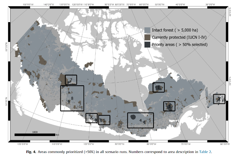 IRSS_UBC's tweet photo. We use spatial conservation planning tools to investigate the creation of large protected areas. For Canadian boreal forest we were able to identify several priority areas, indicating that this approach is useful for aiding conservation planning!

Read: https://t.co/5Llh86lYVV https://t.co/mCTTK54hgM