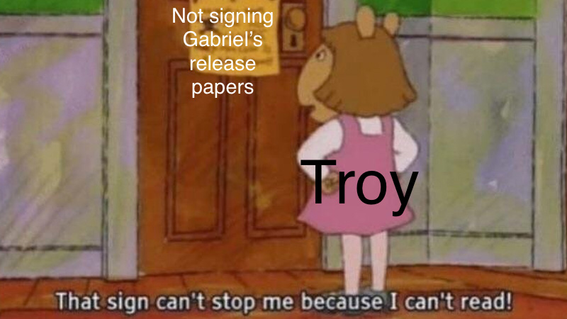 XxAngeloSaezTh1's tweet photo. Nick made a meme about Troy savaging Gabriel https://t.co/LB0ZyuISTT