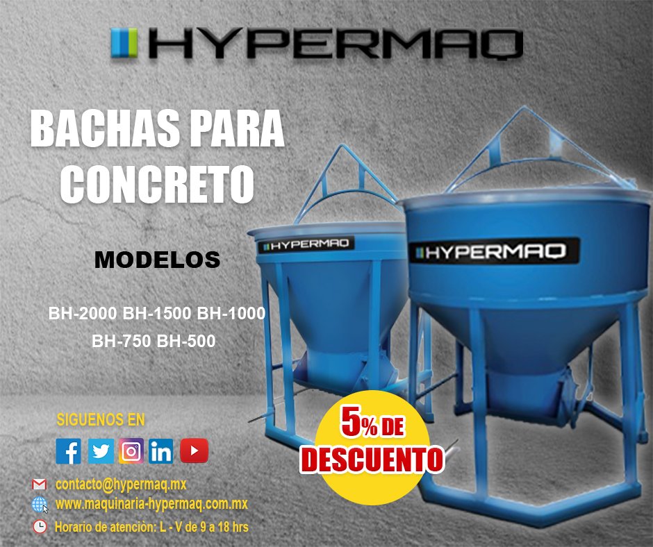 hypermaq's tweet photo. 🏗️ #Bachas para #concreto #Hypermaq
🌎 https://t.co/OzwDpVZeCp
📢CONTACTA A NUESTROS DISTRIBUIDORES
° Maquinaria Ligera ARM
° Equiconstructor
° Maquinaria ligera MAEQ
° Amyeco SA De CV
° Ifamsa
° Armaq☎️ 5537345622
° EMAAC Andamios y Maquinaria
° MAB Maquinaria https://t.co/x0mcLMT7FZ