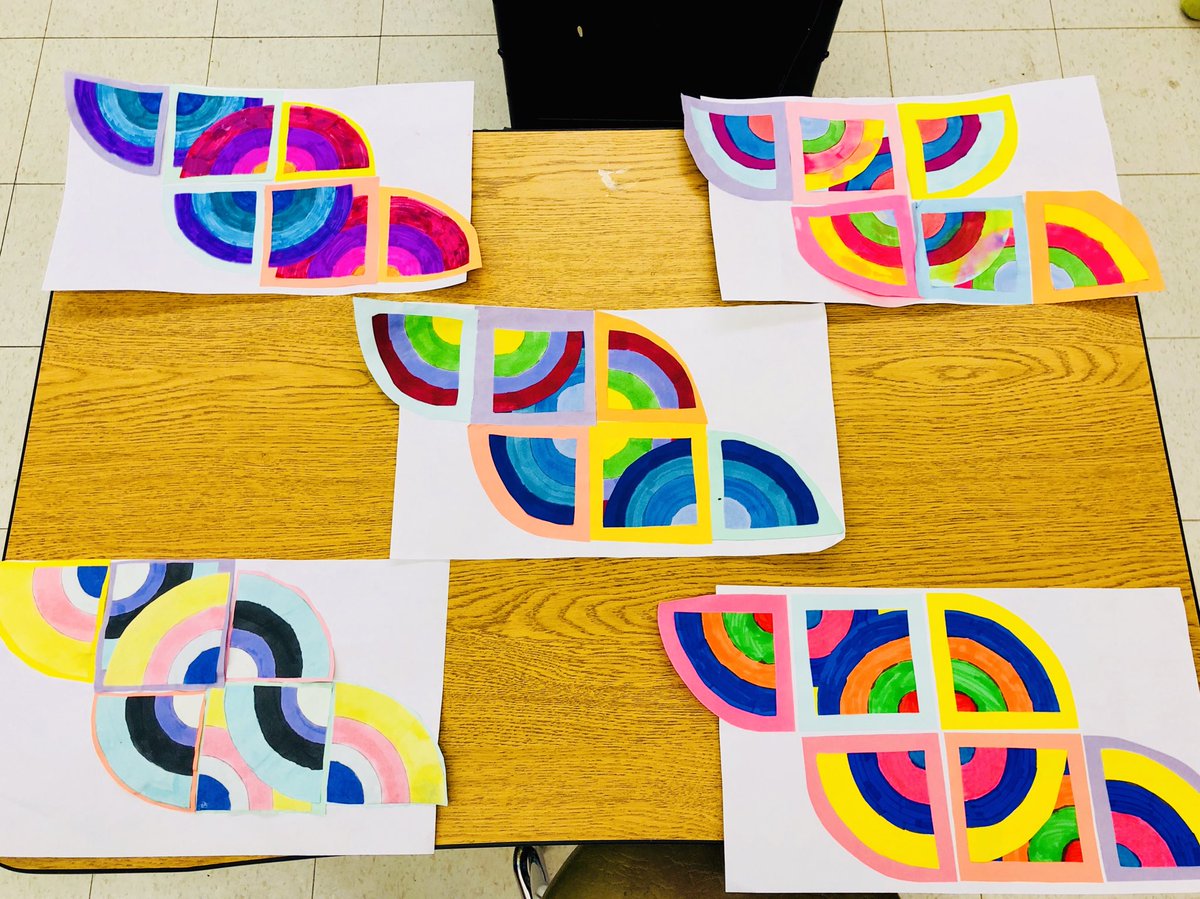 dnespolo's tweet photo. Some of our completed contemporary art inspired by artist Frank Stella’s ‘Harran II’. ⁦@stanselmcs⁩ https://t.co/kcRARzbJ2J