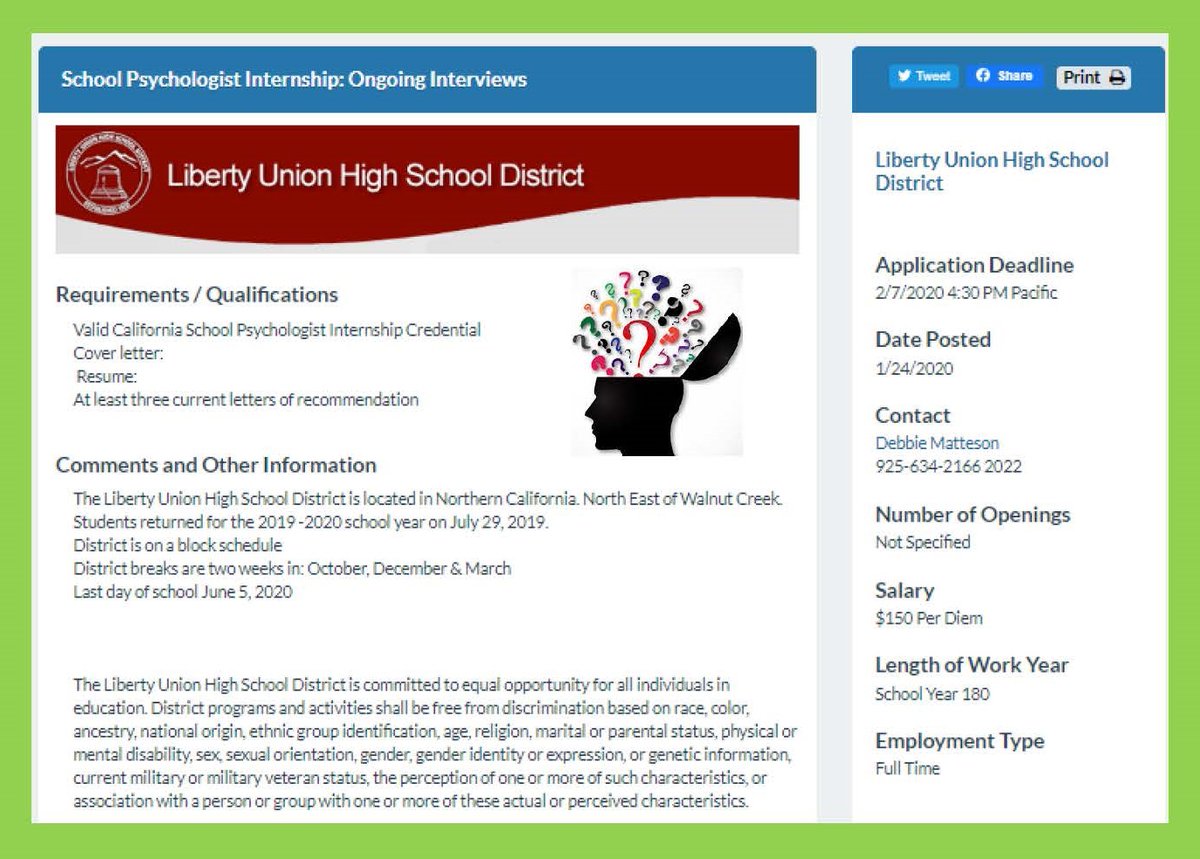 LibertyUnionHR's tweet photo. School Psychologist Internship available! Yes a paid internship!  Apply on-line at https://t.co/vFtCtsqpgF https://t.co/iJeQ3pOf4F