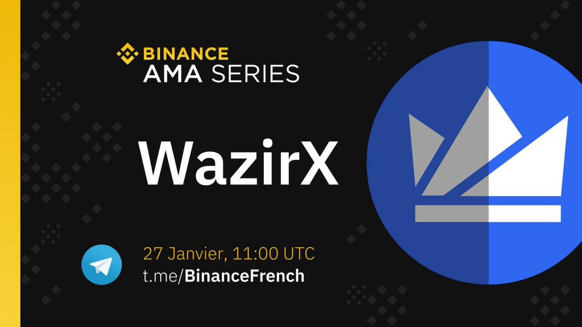 binance's tweet photo. 📣Nouvelle AMA la semaine prochaine sur https://t.co/QubxNiMxgf 🇫🇷     
                                                 
Rejoignez-nous le lundi 27 Janvier à 12h, heure française, pour tenter de gagner 600$ en Tokens $WRX, le nouveau projet sur #Binance Launchpad! @WazirXIndia https://t.co/ZfI9ZtpiaW