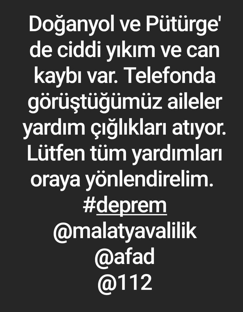 DevletiMalatya's tweet photo. Lütfen sese kulak verelim . #deprem #Elazığ #Malatya https://t.co/I0dMzUcpgx
