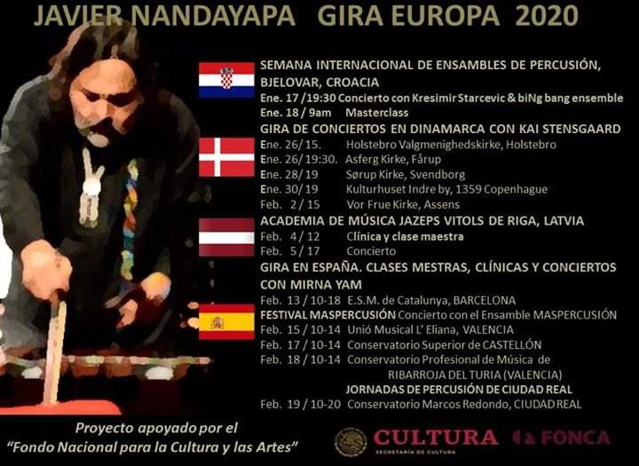 Felicitamos a nuestro embajador Javier Nandayapa por la gira que actualmente está realizando en Europa. Estuvo en Croacia, y continuará este domingo en Dinamarca, para seguir por Latvia y España. Una vez más, haciendo universal la marimba mexicana con su impresionante talento 👏