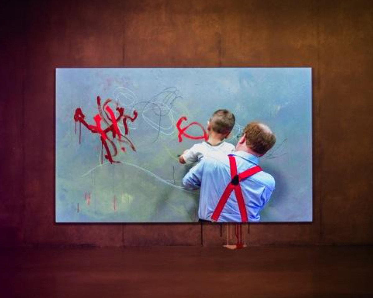 Up next in our #zazadallasart tour? Thanks For The Scribbles - an archival digital print by Gregory Scott. Based on the work of Cy Twombly &amp; often using himself as the model, Scott explores the idea of making still images move. Follow along a self-guided tour via #zazadallasart.