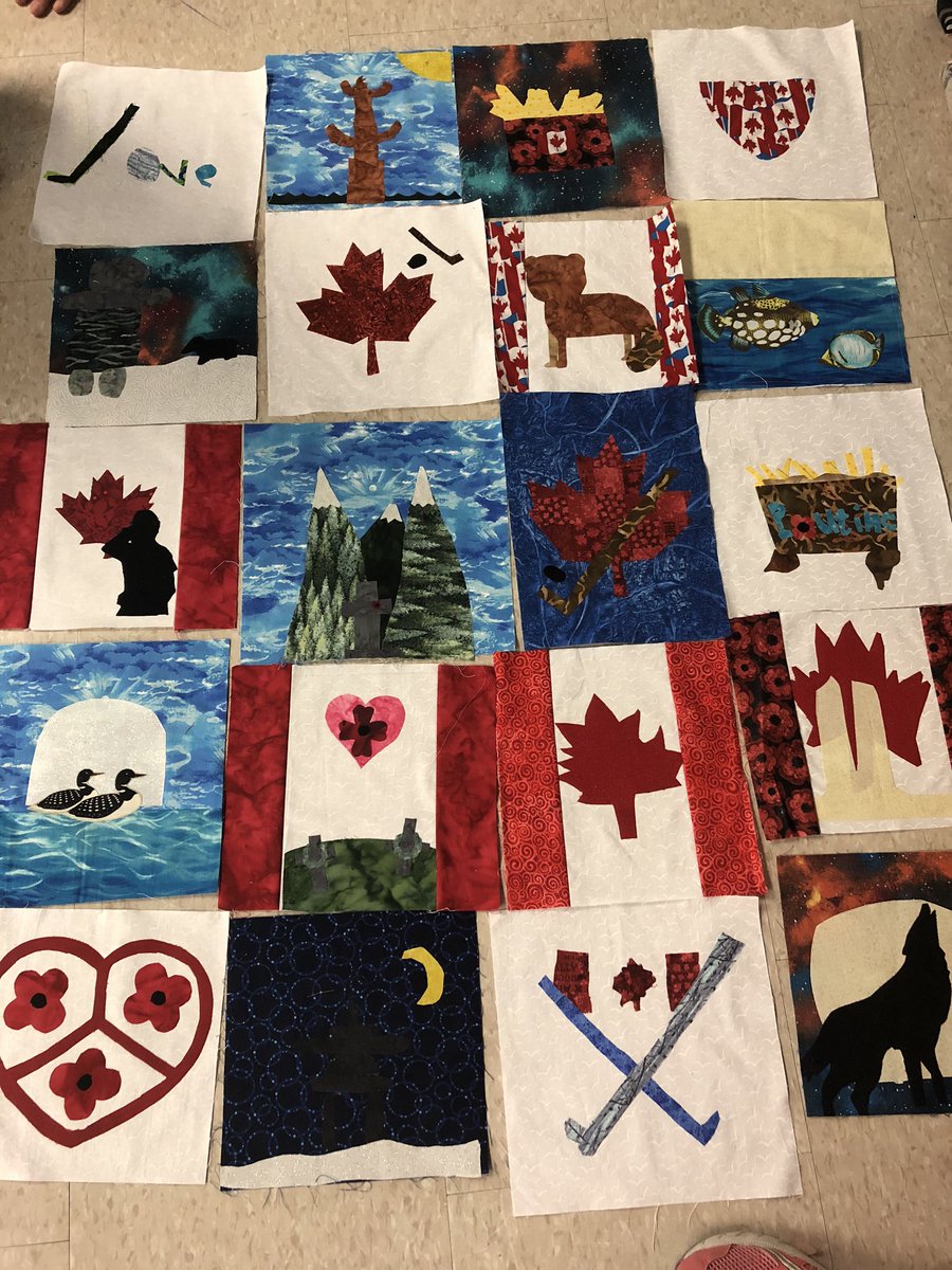 StonehavenES's tweet photo. Mrs Beech’s Gr 5 placing the completed panels in their Quilt of Valour. Amazing progress! #STEAM #HubHappenings #STEMden https://t.co/2E1y7bFUjt
