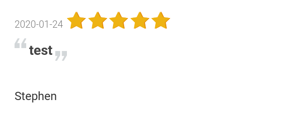 New 5.0-star Review: "test"