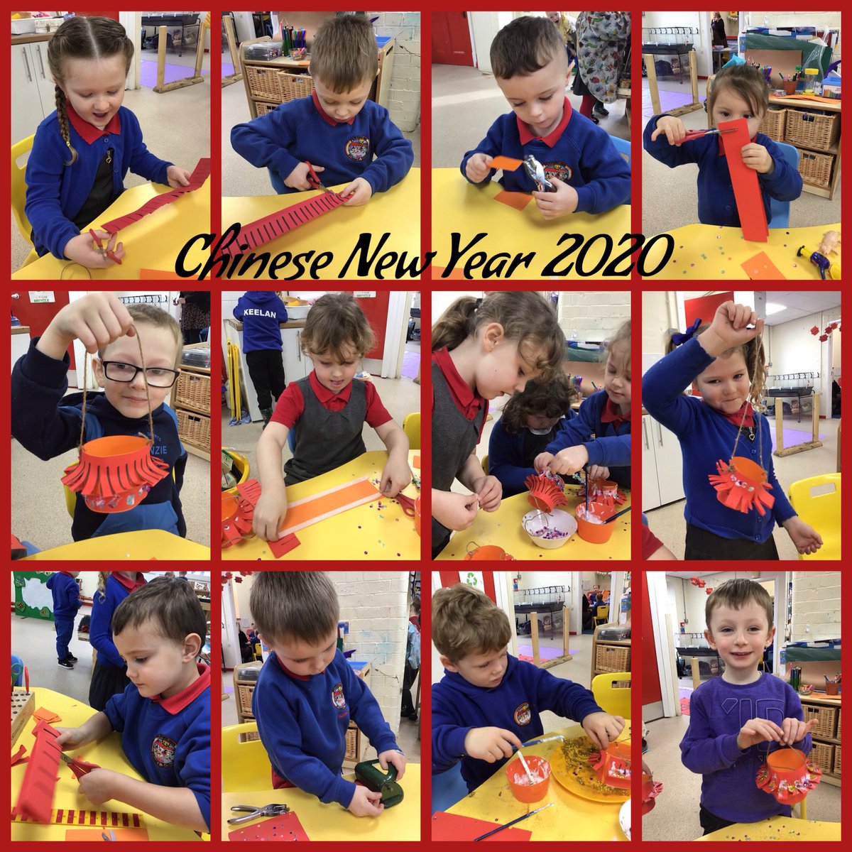 Evansjmrs's tweet photo. @PPS_Draig @Phip_Primary Miss B showed us how to make Chinese lanterns today. A great range of skills used by pupils in nursery and Reception. They thoroughly enjoyed this activity and were very proud of their lanterns ๐๐๐ญ#phipcreative #ChineseNewYear2020 https://t.co/HxiiQX02MR