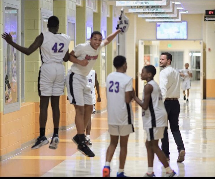 Mr_Berkowitz's tweet photo. Down by 1 with 20 seconds left. The second picture shows my players reaction to the end of the game! Played some tough games this week and battled hard for 2 great wins. #mywolfpack @Coach_CMosley https://t.co/GJCLmEOBU9