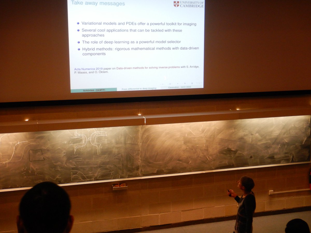 KarlHarrison0's tweet photo. Interesting and wide-ranging talk by @caromitreka at today's @DeptofPhysics BSS seminar - outlined use of knowledge-driven mathematical models for #imageanalysis, and their combination with data-driven approaches, e.g. #deeplearning. Related review paper: https://t.co/hMicfcCLyt https://t.co/GlBfvlJjuh