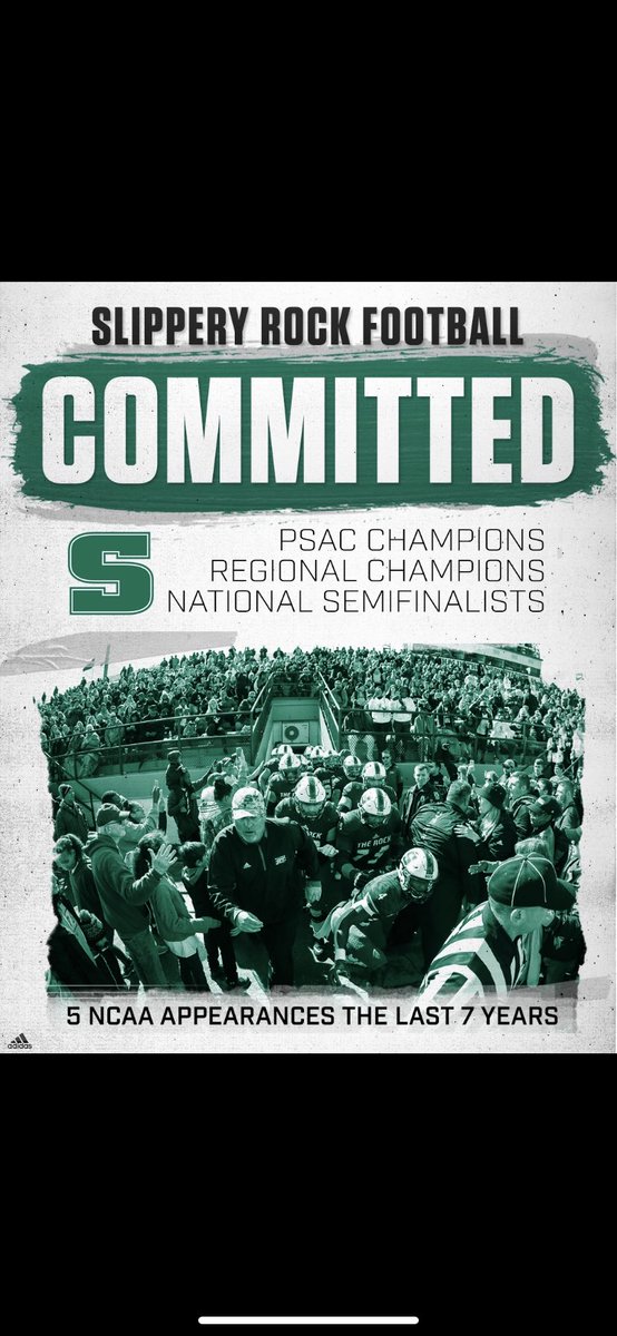 CKaczwara's tweet photo. Very happy to announce that I will be continuing my acedemic/ athletic career at slippery rock university!!! Thankyou to all the other schools who have recruited me!!! @jeff15852998 @CoachJMolina @lutzsru @CoachRazzanoSRU @FeetHipsHands @coachsulli65 @CoachBAM93 #GoRock💚🤍💚 https://t.co/r9uDk1bRTs