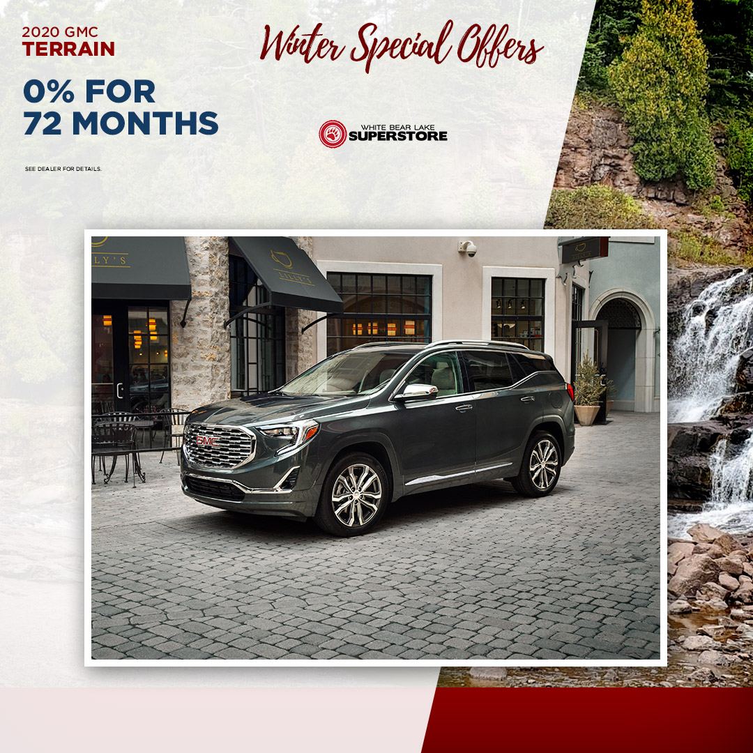 The 2020 GMC Terrain is as sharp as they come - and you could get 0% financing for a limited time at White Bear Lake Superstore! Happy weekend! bit.ly/32Nsn9Y