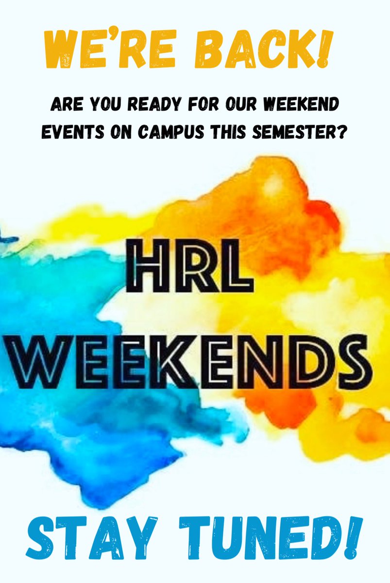 HRLWeekends's tweet photo. Classes start on Monday, and our amazing weekend events start soon! Stay tuned 🤩 #HRLweekends https://t.co/iPAk9Cee5M