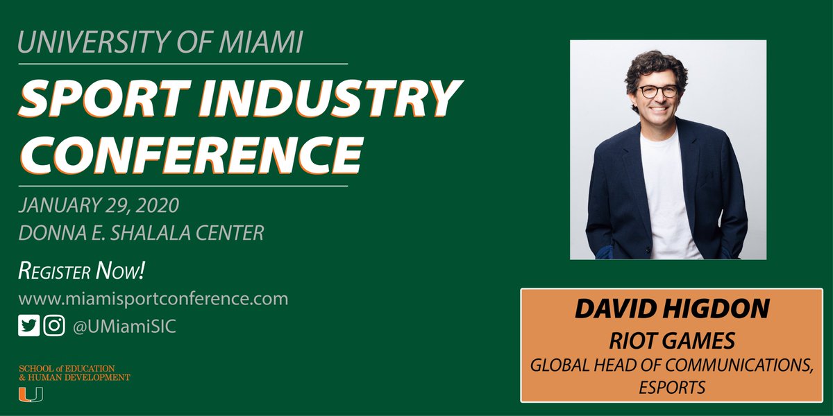 We are BEYOND STOKED to have <a href="/davidhigdon/">David Higdon</a>, Global Head of Communications, Esports for <a href="/riotgames/">Riot Games</a> start off this year's Sport Industry Conference with a keynote speech!!!