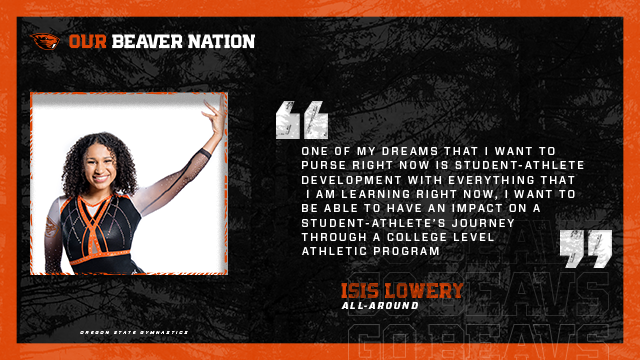 OurBeaverNation's tweet photo. Student-athletes like @BeaverGym’s @LoweryIsis has big dreams for the future and with the help of our donors she is closer to reaching those goals. Visit https://t.co/img83JqNEI to help us support these amazing young men and women pursue their dreams. #BuildingBeavs https://t.co/sB0u40pOUT