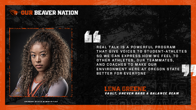 OurBeaverNation's tweet photo. Thank you donors for providing @BeaverGym’s Lena Greene the access to programs that increase her understanding and voice on different wellness topics. Visit https://t.co/img83JqNEI to continue supporting our student-athletes. #BuildingBeavs https://t.co/4oRRoTNaxh