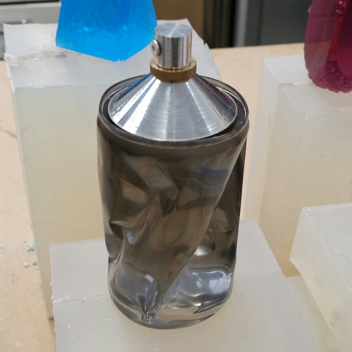 Jonathan_Hoyle's tweet photo. #techniciansPOV level 5 students on @aubmodelmaking finished their molding and casting project today. Interpretation of word to create a perfume bottle, great work from all the groups, inspiring outcomes. https://t.co/s0mCFkRnaS