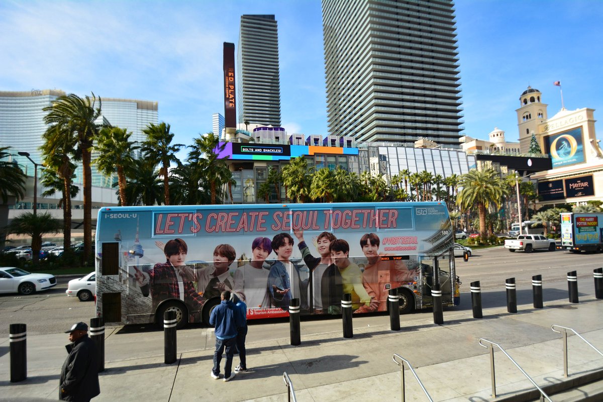 RTCSNV's tweet photo. Hey #BTSARMY, want a photo op with #BTS? (The #RTCSNV BTS bus that is..) Nowโs your chance! Our BTS-wrapped bus that has been sighted around #Vegas will be at the Town Square bus stop on Las Vegas Blvd. from noon to 2 p.m. tomorrow, 1/25! (Hint: park close to Whole Foods) https://t.co/hVXiCR3YX8