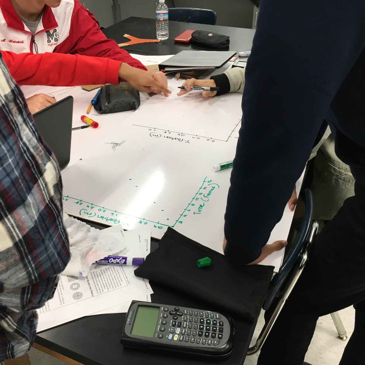 KreegerPhysics's tweet photo. @fcpsaap Students visualize their thinking by making models on whiteboards. #activelearning #visiblethinking https://t.co/V86Nv6lRfo