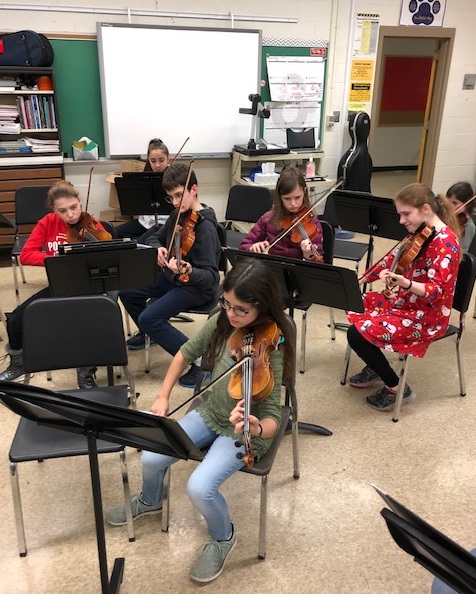 The #CYSO String Orchestra violin section gets ready for rehearsal! #YouthSymphony #Annapolis