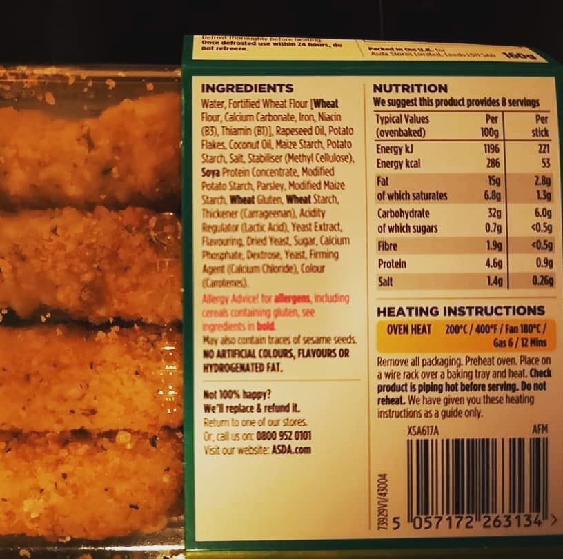 FoodIdeasForPKU's tweet photo. Has anyone tried these yet ? 
Thanks to Liam for sharing this find in @asda Plant Based - No mozerella sticks. 0.9g per stick (1 exchange each) 
I hope to try these soon. 
@NSPKU #lowprotein #pku #pkulife https://t.co/Z4aTyOyRKS
