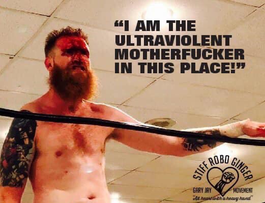 StiffRoboGinger's tweet photo. @stlanarchy #VetViolence ☠️ #GaryJayMovement ���🤖 #GrittyGinger @indiewrestling https://t.co/uUCKn7viUB